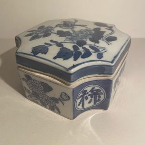 Antique ceramic jewelry box